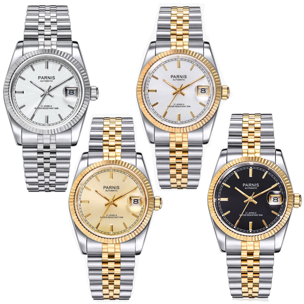 Rolex Watch Datejust - Parnis 36mm Mens Automatic Watch Miyota