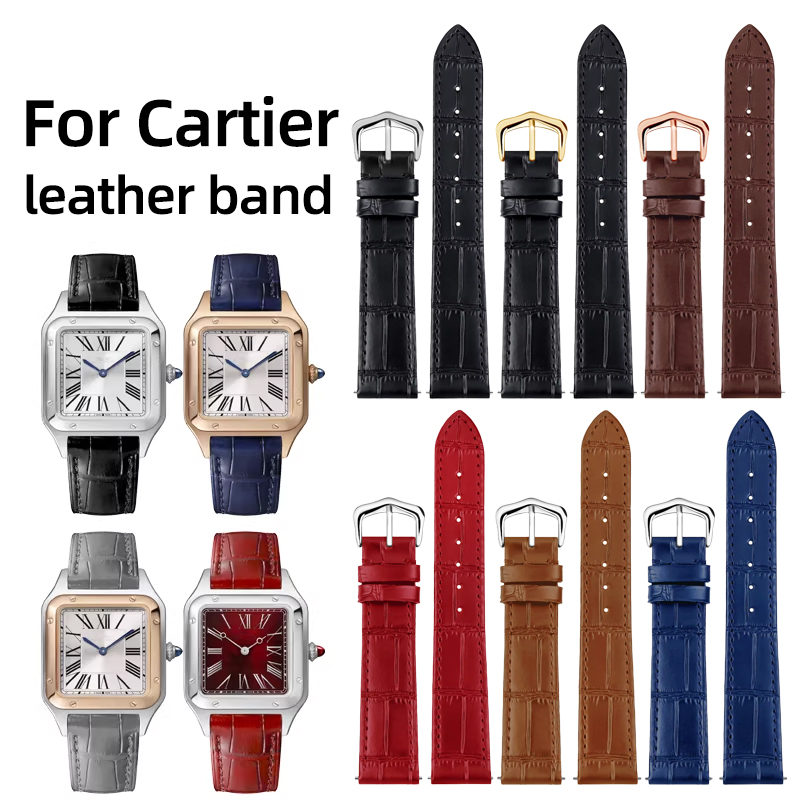 Cartier Watch Santos - 15mm 17mm 18mm 20mm Genuine Leather