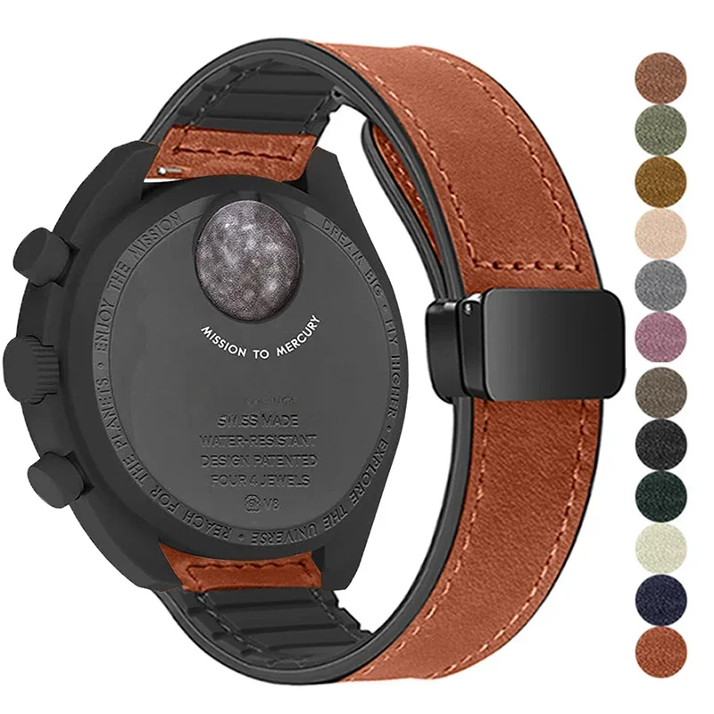 Omega Watch Constellation - 20mm Silicone Leather Watch Strap For