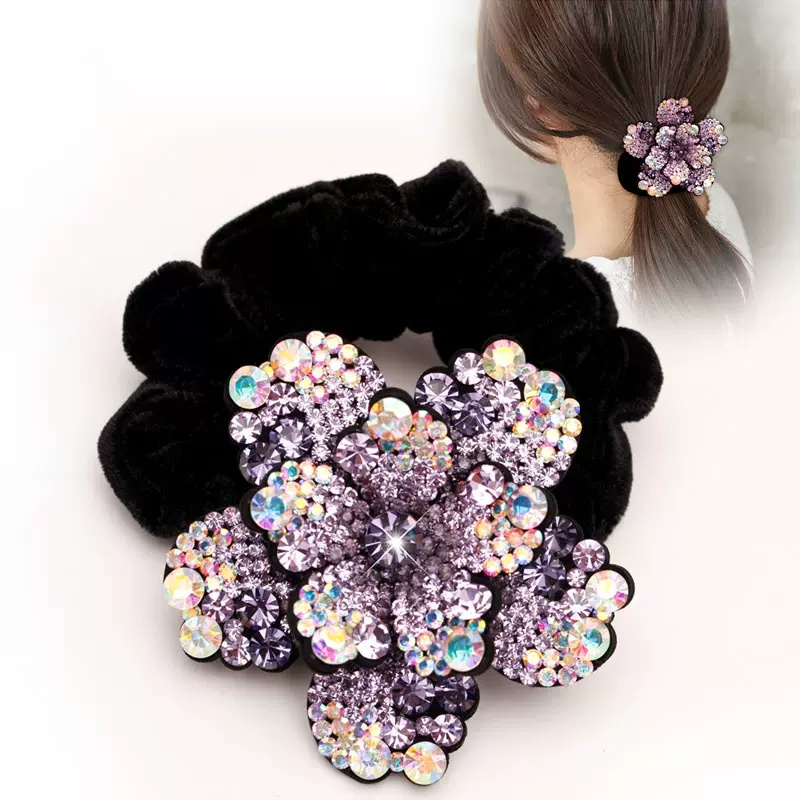 Women Rhinestone Scrunchies Ve - Silicone Band Women ulasan dan harga