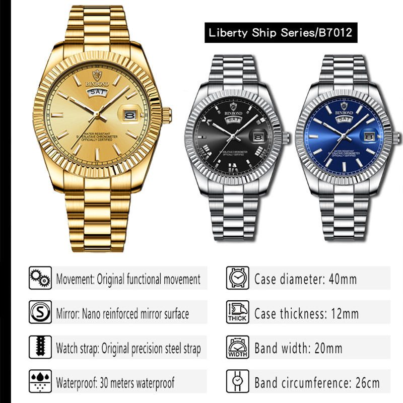 BINBOND B7012 Mens Fashion Bus - Rolex Watch Submariner ulasan dan harga