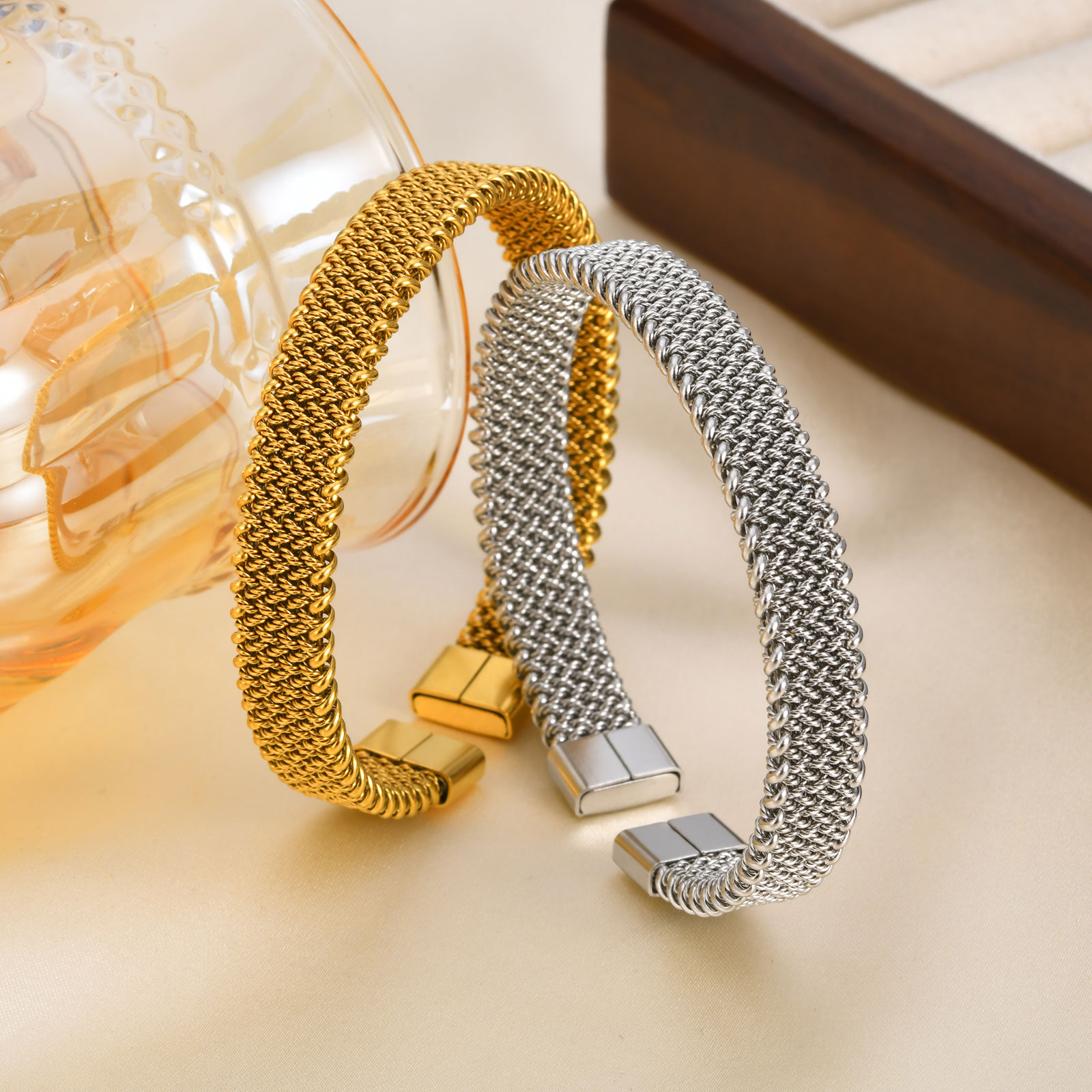 10mm Braided Stretch Strap Ope - Mesh Strap Metal ulasan dan harga