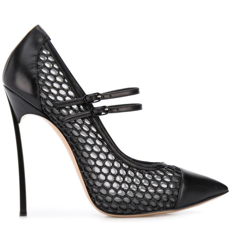 Sexy Mesh Patchwork Pointed To - Mesh Strap Metal ulasan dan harga
