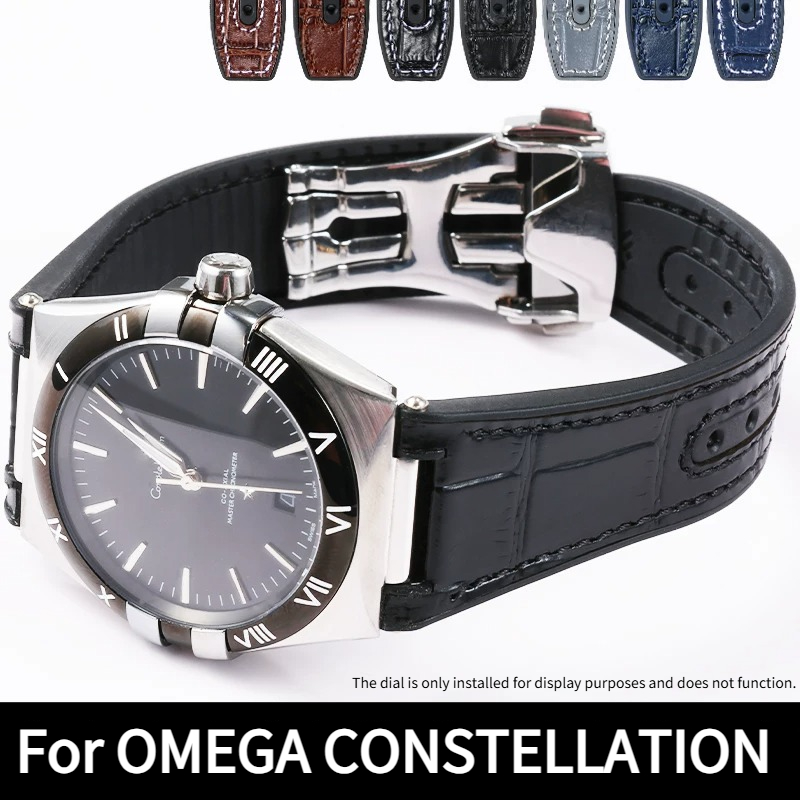 Crocodile-patterned genuine le - Omega Watch Constellation ulasan dan harga