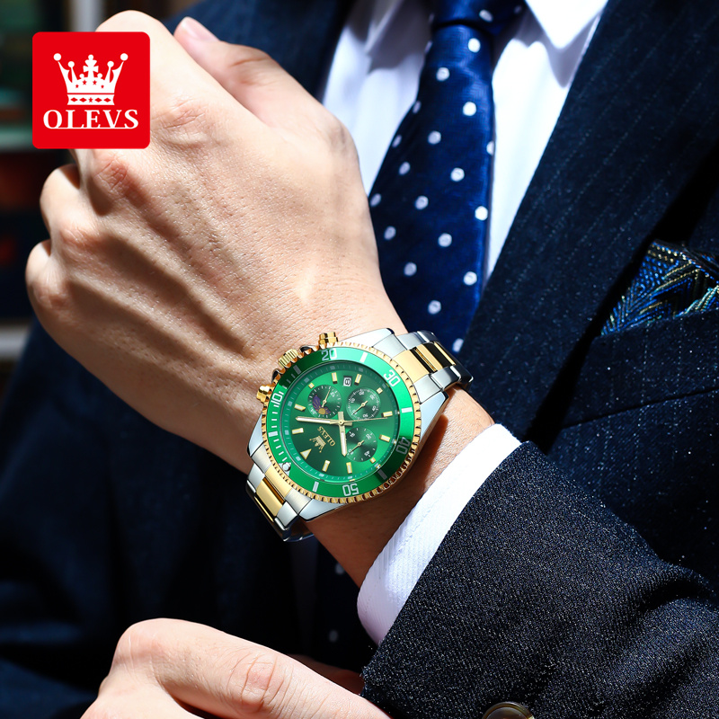 OLEVS 2870 Men's Watches Moon  - Rolex Watch Submariner ulasan dan harga