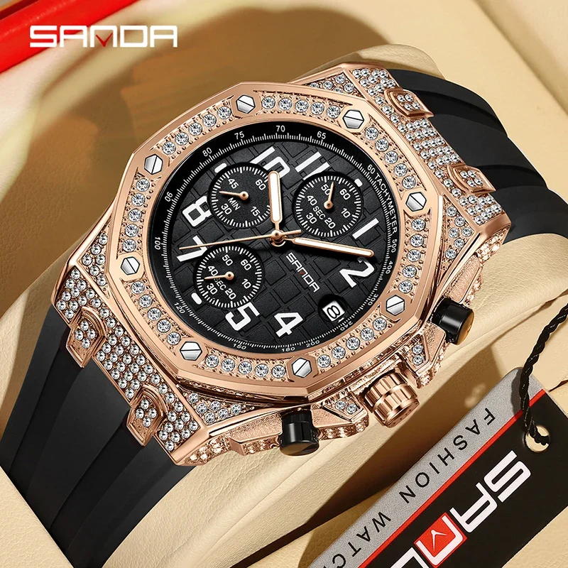 SANDA 7026 Men's Quartz Watch  - Tropic Strap Vintage ulasan dan harga