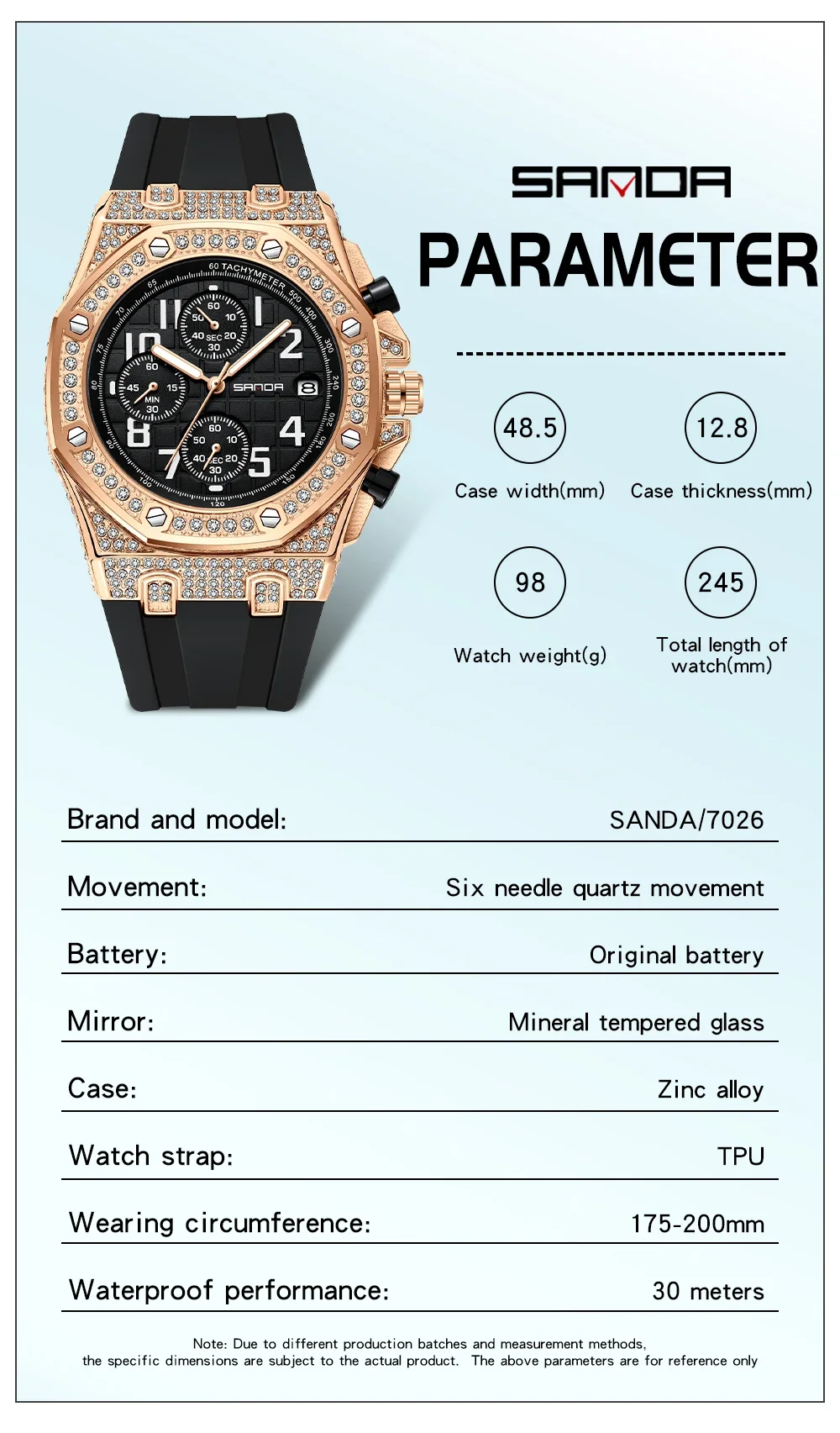 SANDA 7026 Men's Quartz Watch  - Tropic Strap Vintage ulasan dan harga