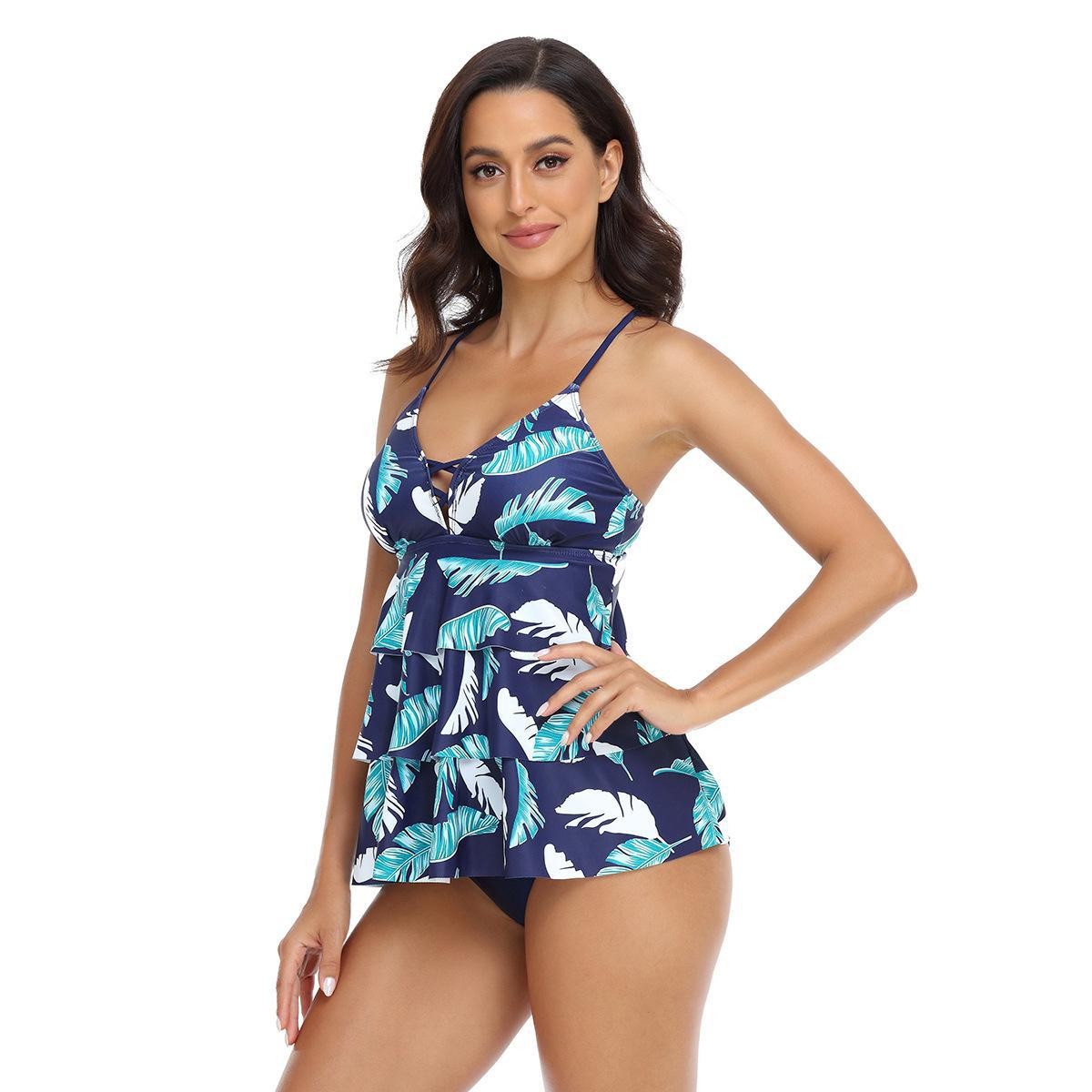 Woman Tankini Tropical Leaf Pr - Tropic Strap Vintage ulasan dan harga